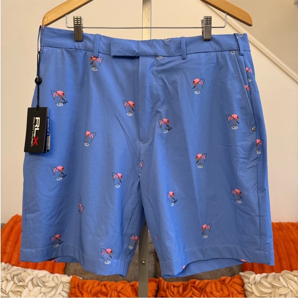 NWT RLX- POLO RALPH LAUREN PERFORMANCE GOLF SHORTS BLUE FLAMINGO - Picture 3 of 10
